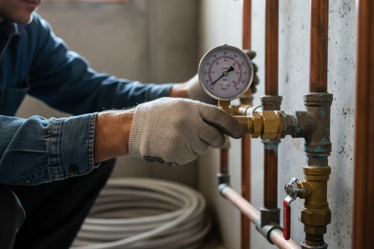 Pressure testing a repaired line during Water Line Repair in Kissee Mills